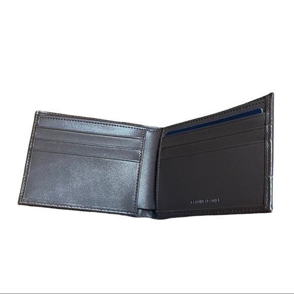 Original Penguin Wallets Mens Double Leather Passcase Wallet - Brown - Picture 4 of 6